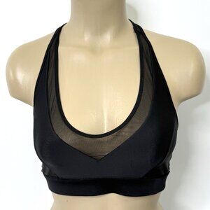 Lululemon Sports Bra Mesh Racerback Womens size 6 Black Yoga Running Casual Gym